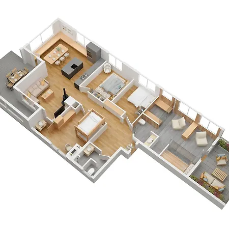 Stunning Family Flat With Sauna And Parking Near Schwarzsee In Apartment *